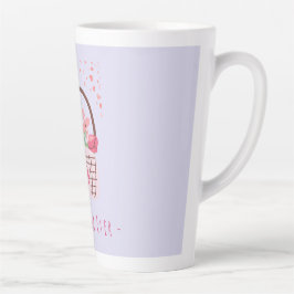 母の日、美しい花と最高のママ カフェラテマグ