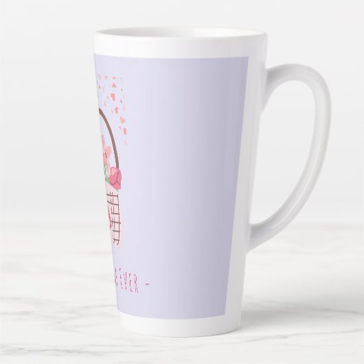 母の日、美しい花と最高のママ カフェラテマグ (右)