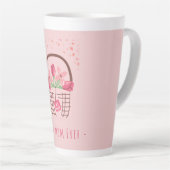 母の日、美しい花と最高のママ カフェラテマグ (右アングル)