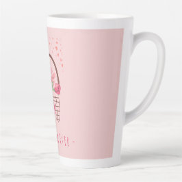 母の日、美しい花と最高のママ カフェラテマグ
