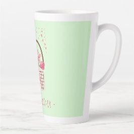 母の日、美しい花と最高のママ カフェラテマグ