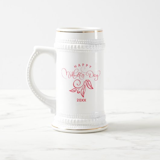 母の日 装飾 記念品 ギフト ビールジョッキ (左)