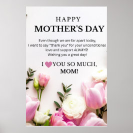 母の日（遠い）の遠くに挨拶オンライン+ポスター ポスター