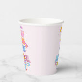 母の日+野の花+蝶+水彩画 紙コップ (右)