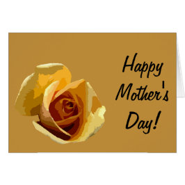 母の日，黄色の独身のバラ，グリーティングカード