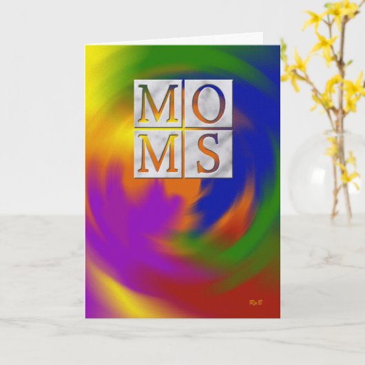母の日: 2人のお母さん カード (黄色い花)