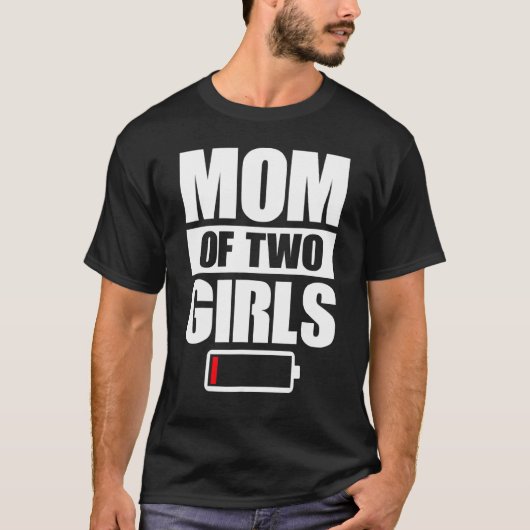 母の日 2人の娘の母 Tシャツ (正面)