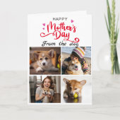 母の日…4枚の写真コラカスタムージCorgi サンキューカード (正面)