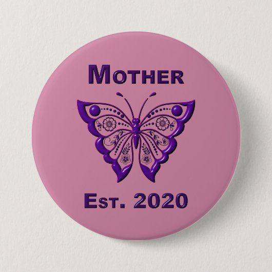 母の日"Est 2020" 缶バッジ (正面)