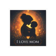 母の日 I Love Mom キャンバスウォールアート