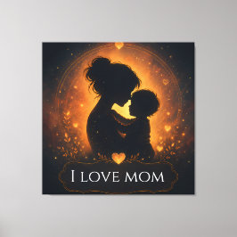 母の日 I Love Mom キャンバスウォールアート キャンバスプリント