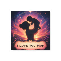 母の日 I Love You Mom キャンバスウォールアート