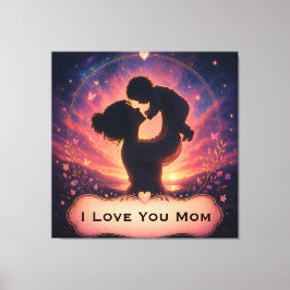 母の日 I Love You Mom キャンバスウォールアート キャンバスプリント