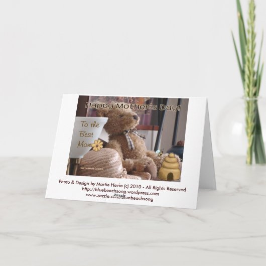 母の日 – Teddy Bear – カード – カスタマイズ (裏面)