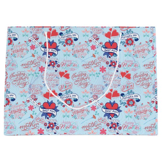 母の日BG 02 LBlue BG ラージペーパーバッグ (正面)