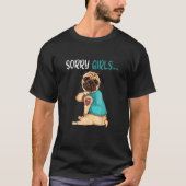 母の日Dogpugごめんなさい女の子私は母タトゥーが大好き Tシャツ (正面)