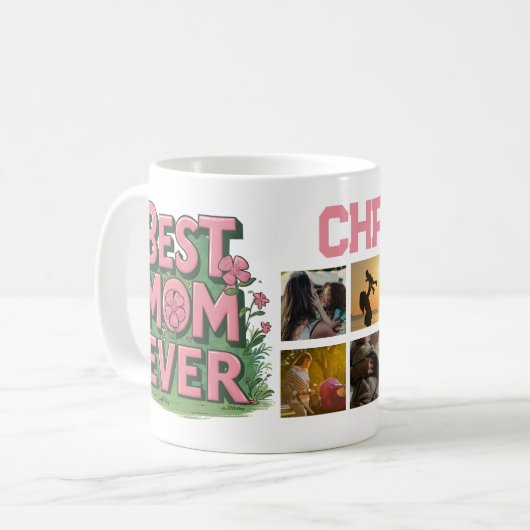 母の日Gifs母は今ま最高ので写真のコラージュ コーヒーマグカップ (正面左)