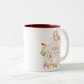 母の日Gigi私たちはあなたを愛するバニーウサギフローラ ツートーンマグカップ (正面右)