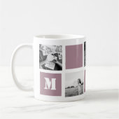 母の日Mauve 5枚の写真Mom Collage Mug コーヒーマグカップ (左)