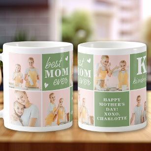 母の日MOMは最高の今までカスタム7 Photo Collage コーヒーマグカップ