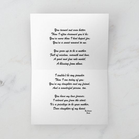 母の日MOTの私の娘のため… カード (内部)