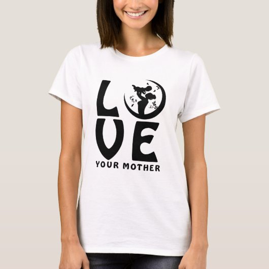 母の日Tシャツ 母と子のシルエット Tシャツ (正面)