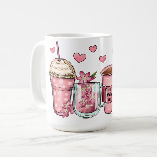 母の最高の日の陶器のマグカップ コーヒーマグカップ (正面左)