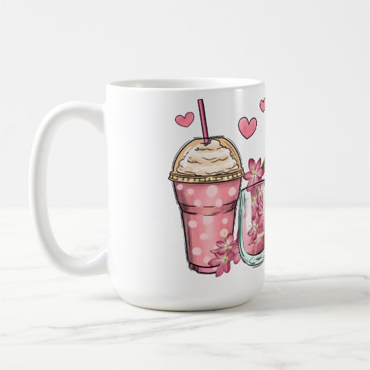 母の最高の日の陶器のマグカップ コーヒーマグカップ (左)