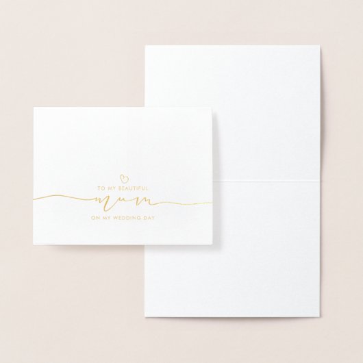 母の朝の結婚可愛いメッセージ 箔カード (ディスプレー)