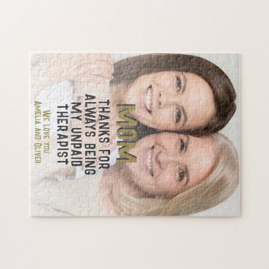 母の未払いおもしろいセラピスト写真母の日 ジグソーパズル (横)