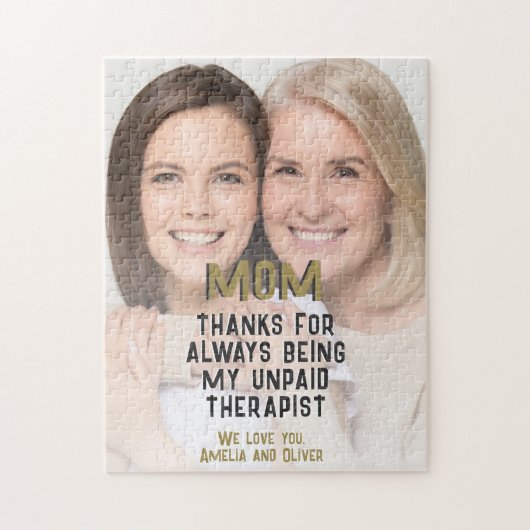 母の未払いおもしろいセラピスト写真母の日 ジグソーパズル (縦)