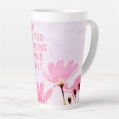 母の未払いセラピストおもしろいフローラ母の日 カフェラテマグ (右アングル)