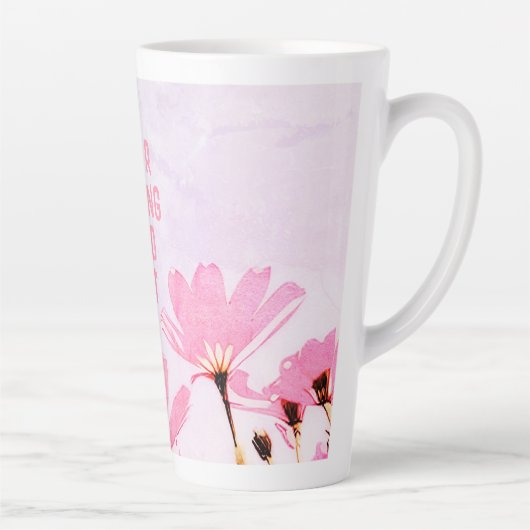 母の未払いセラピストおもしろいフローラ母の日 カフェラテマグ (右)