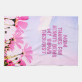 母の未払いセラピストおもしろいフローラ母の日 キッチンタオル (横)