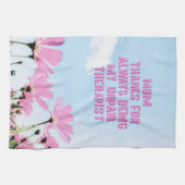 母の未払いセラピストおもしろいフローラ母の日 キッチンタオル (横)