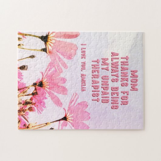 母の未払いセラピストおもしろいフローラ母の日 ジグソーパズル (横)