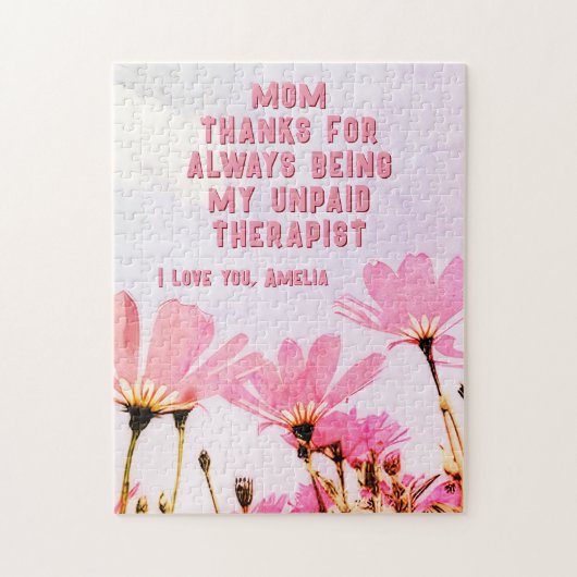 母の未払いセラピストおもしろいフローラ母の日 ジグソーパズル (縦)