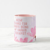 母の未払いセラピストおもしろいフローラ母の日 マグカップ (中央)