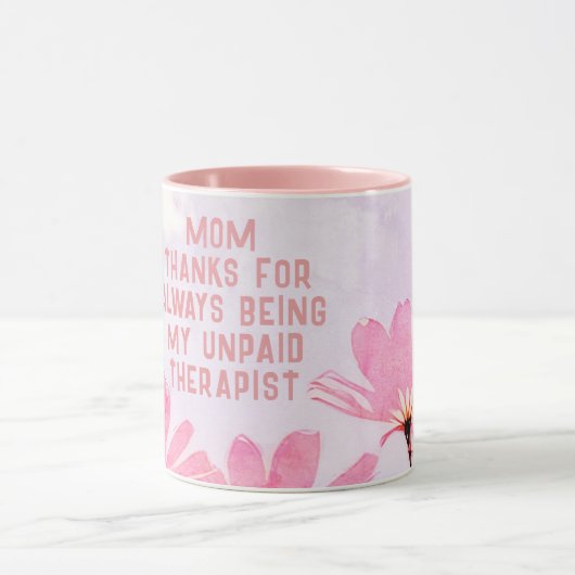 母の未払いセラピストおもしろいフローラ母の日 マグカップ (中央)