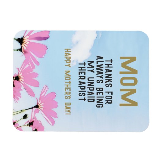 母の未払いセラピストおもしろいフローラ母の日 マグネット (横)