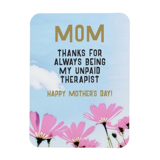 母の未払いセラピストおもしろいフローラ母の日 マグネット (縦)