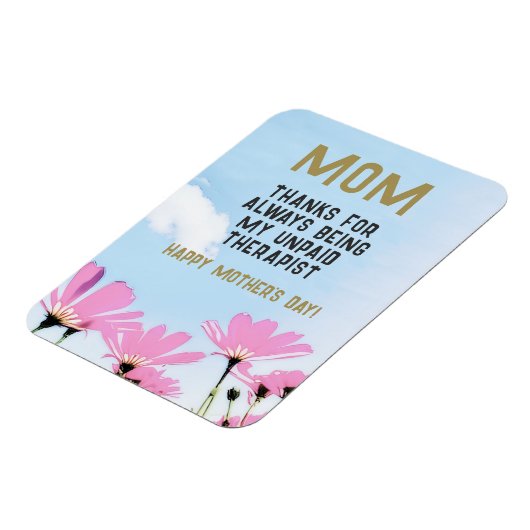 母の未払いセラピストおもしろいフローラ母の日 マグネット (左側)