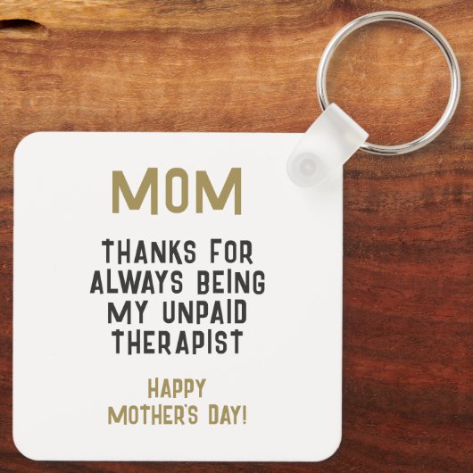 母の未払いセラピストおもしろいユーモア母の日 キーホルダー (裏面)