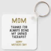 母の未払いセラピストおもしろいユーモア母の日 キーホルダー (裏面)