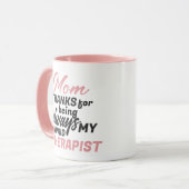 母の未払いセラピストおもしろいユーモア母の日 マグカップ (正面左)