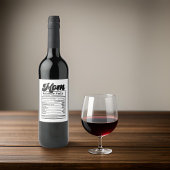 母の栄養の事実モダン白黒おもしろい ワインラベル