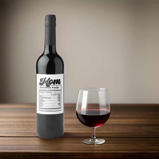 母の栄養の事実モダン白黒おもしろい ワインラベル