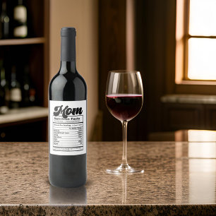 母の栄養の事実モダン白黒おもしろい ワインラベル