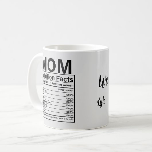 母の栄養ファクトカスタムー コーヒーマグカップ (正面左)