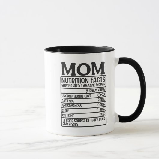 母の栄養ラベルのマグカップ マグカップ (右)